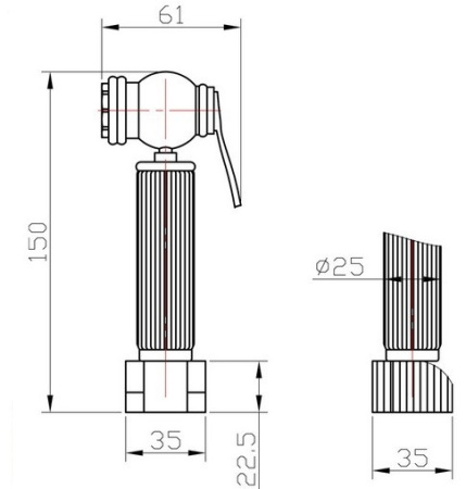 Гигиенический комплект для биде ZORG Antic (AZR 3 LB SL) античное серебро