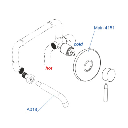 Встраиваемый смеситель для раковины WasserKRAFT (A41513)