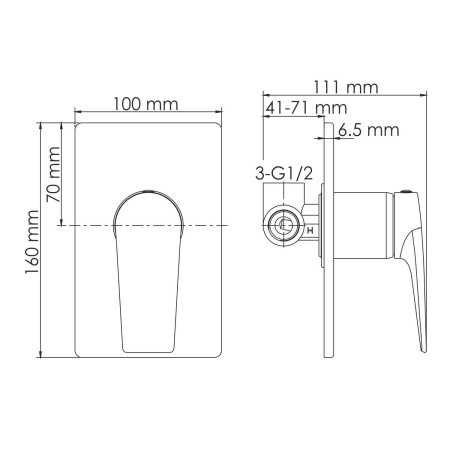 Смеситель для душа WasserKRAFT Aisch (5551), золото Смеситель для душа WasserKRAFT Aisch (5551), золото