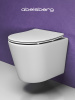 Подвесной безободковый унитаз ABELSBERG Element Ceramic (ELC70701WH) TornadoFlush и ультратонким сиденьем OneClick