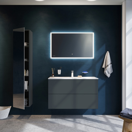 Пенал подвесной 35 см Am.Pm Spirit 2.0 (M70ACHML0356GM), левый, графит