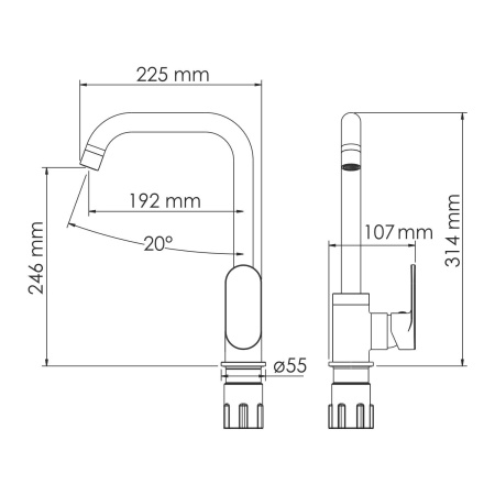 Смеситель для кухни WasserKRAFT Mindel (8507), белый