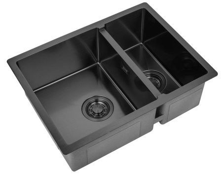 Мойка кухонная 58 см ZORG Light (ZL R 580-2-440 GRAFIT) графит