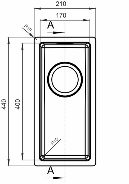Кухонная мойка FLORENTINA Оптима-HM (OHM.170.400.B.10.S.10), нержавеющая сталь