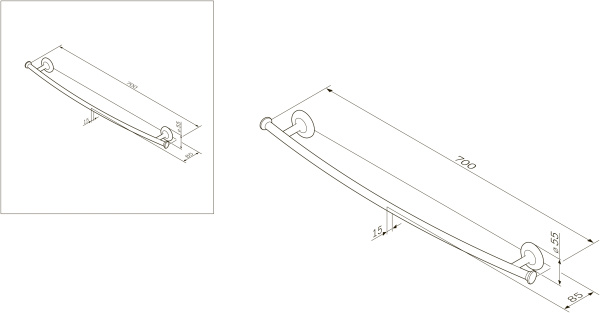 Вешалка для полотенец, 60 см, Am.Pm Like (A80346400)