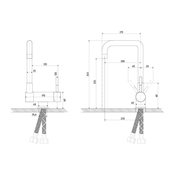 Смеситель для кухни Osgard Harko (27073) складной