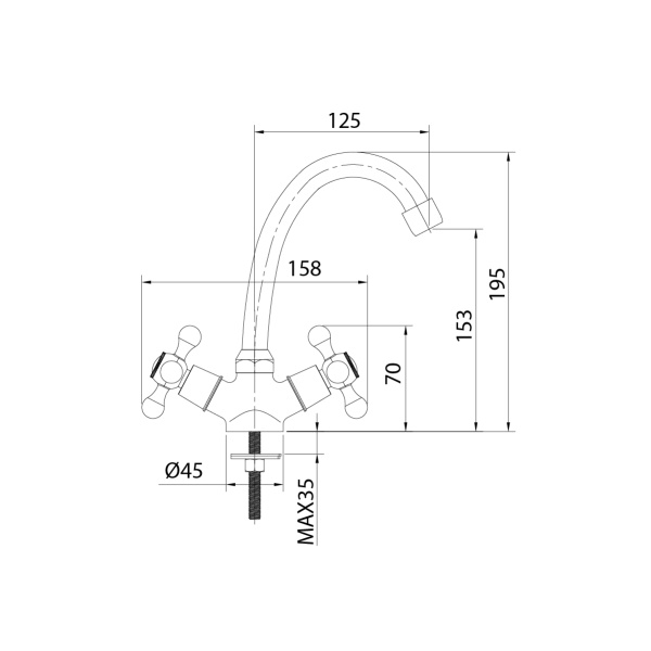 Смеситель для умывальника MILARDO Duplex (DUPSB00M01)