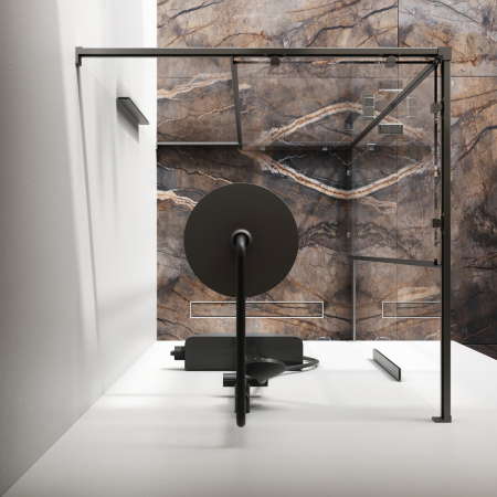 Душевое ограждение 90х90 см AM.PM Func (W84G-403-9090-BТ) черное