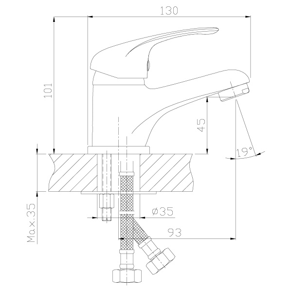 Смеситель для раковины ROSSINKA Silvermix Серия A (A35-11)