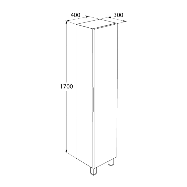 Пенал для ванной комнаты, напольный, белый, 40 см, IDDIS Custo (CUS40W0i97)