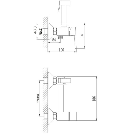 Смеситель для биде Haiba (HB5513) с гигиеническим душем