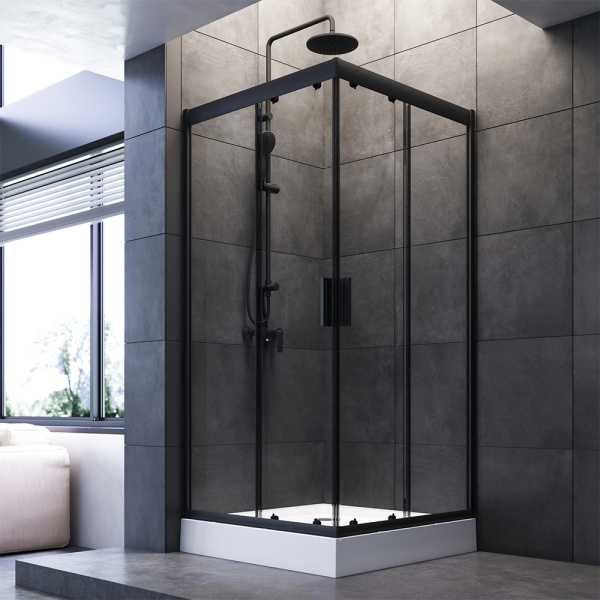 Душевой уголок 90х90  Am.Pm Gem (W90G-403-090BT) без поддона, черный