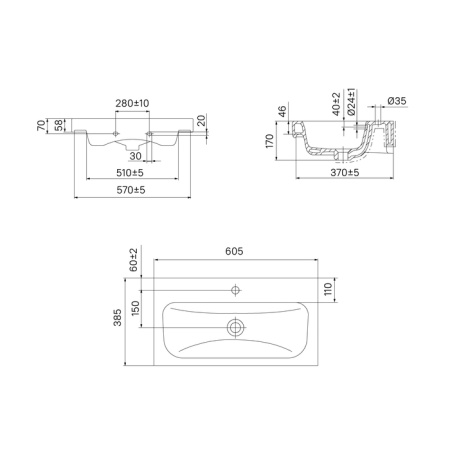 Умывальник мебельный 60 см IDDIS Optima Home (3506000i28), белый