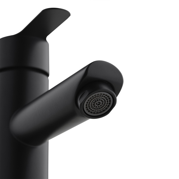 Смеситель для накладной раковины AQUEDUC (345325) с фиксированным изливом, черный