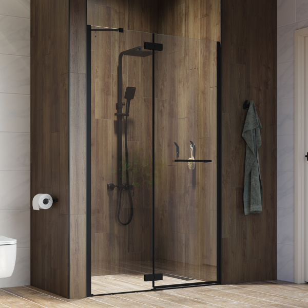 Душевая дверь, 110х195 см, IDDIS Slide (SLI6BH1i69) распашная, черная