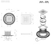 Душевой трап 10x10 см AM.PM MasterFlow (W01BD-P11-010-01SB) сталь матовая