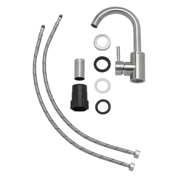 Смеситель для раковины AQUEDUC (345333) с поворотным изливом, сталь