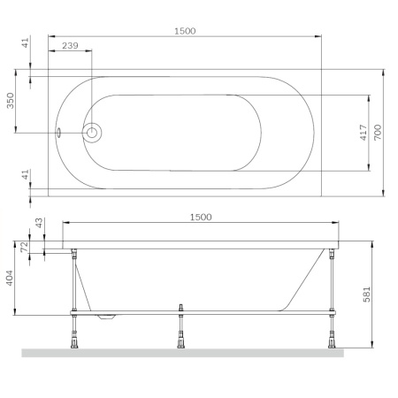 Ванна акриловая 150х70 см Am.Pm X-Joy (W94A-150-070W-A)