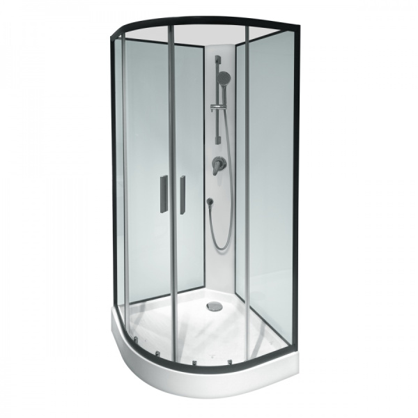 Душевая кабина 90х90 Am.Pm New Joy (W85C-001-090GT), без крыши, графит