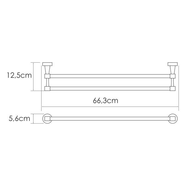 Держатель полотенец двойной WasserKRAFT  Isen (K-4040)