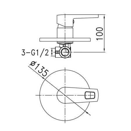 Встраиваемый смеситель для душа IDDIS Runo (RUNSB00i66)