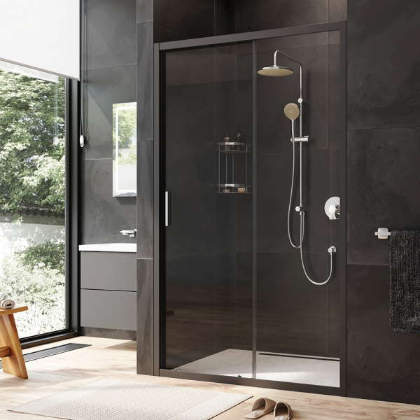 Дверь душевая в нишу, 120x195 см Am.Pm Gem (W90G-120-1-195BT) черная