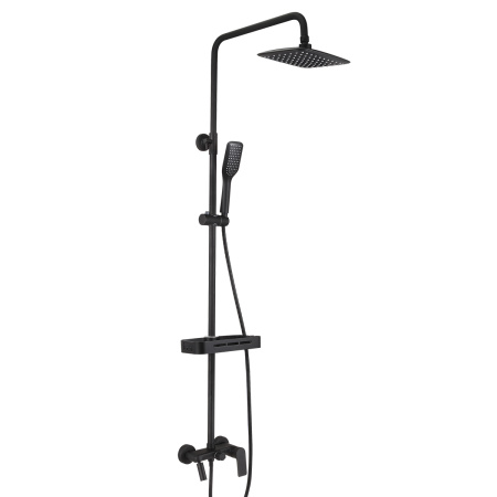 Душевая система LEMARK Tropic (LM7002BL) с изливом для ванны, черная