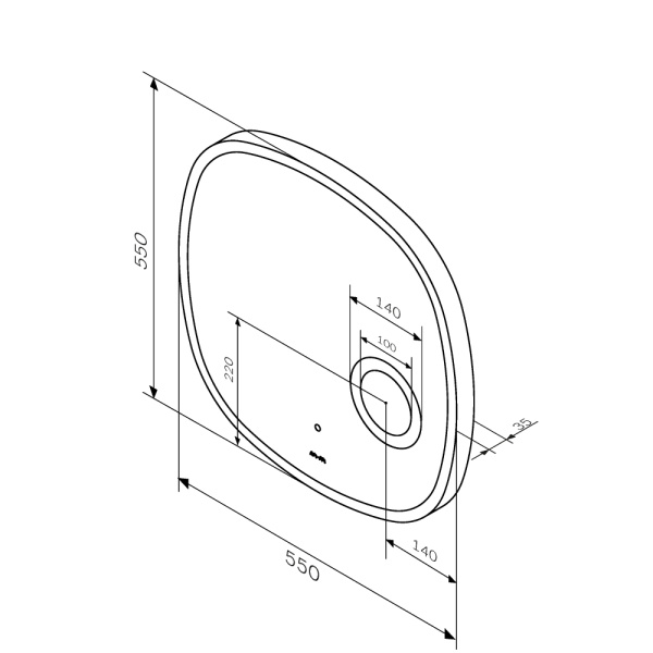 Зеркало с LED-подсветкой 55 см AM.PM Func (M8FMOX0553SA) c ИК-сенсором и косметическим зеркалом
