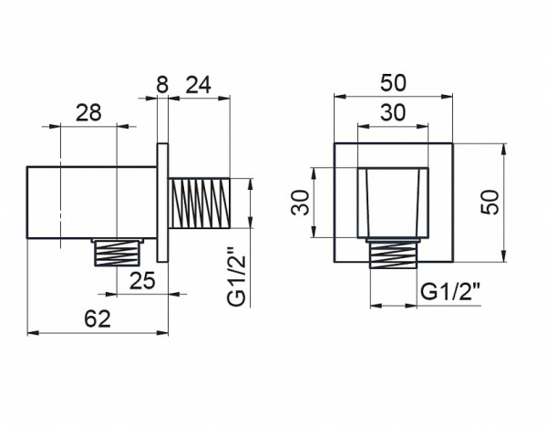 Угловое подключение душевого шланга Zeegres Z.Wall (92306001) Угловое подключение душевого шланга Zeegres Z.Wall (92306001)