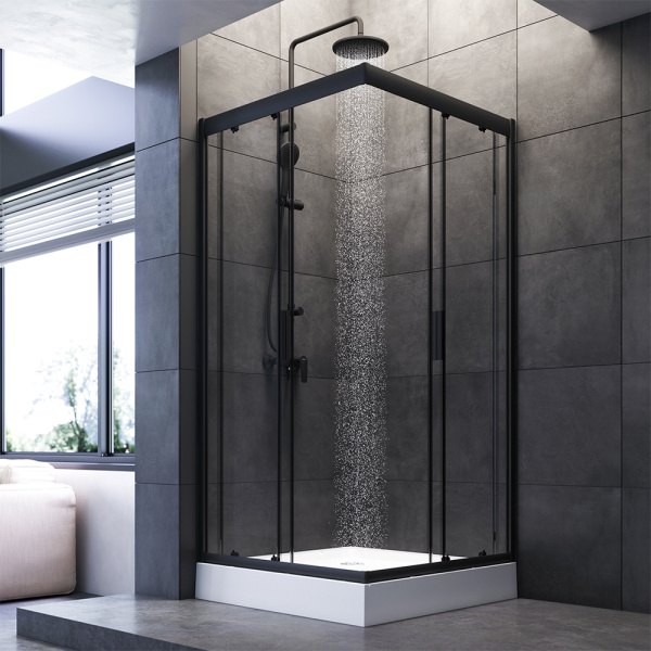 Душевой уголок 90х90  Am.Pm Gem (W90G-403-090BT) без поддона, черный