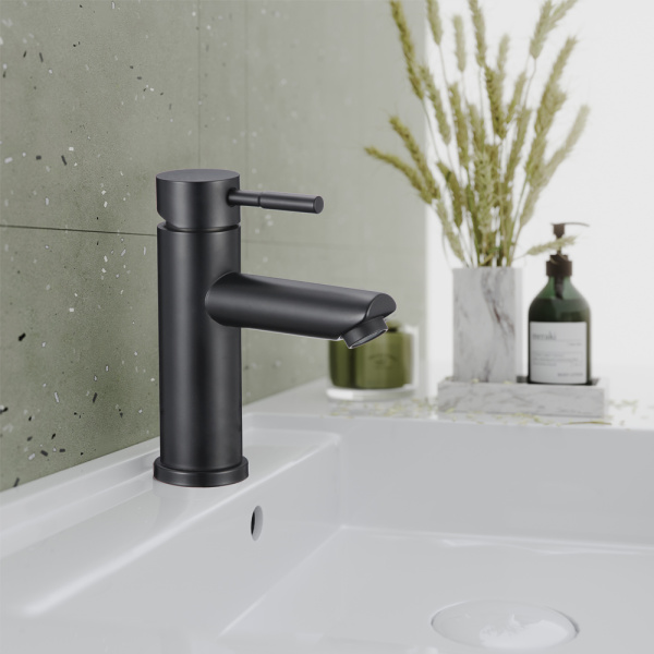 Смеситель для раковины Olives Balear (13100BLB) с низким изливом, черный