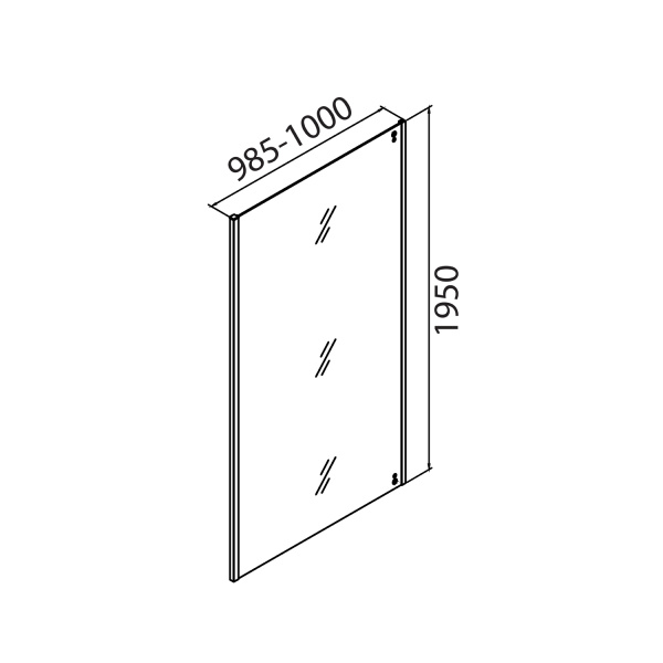Боковая панель, 100х195, IDDIS Slide (SLI6BS1i23) черная