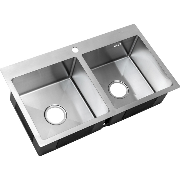 Мойка кухонная врезная 80х45 см MELANA Profline (MLN-RS8045H) с двумя чашами