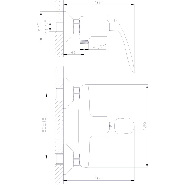 Смеситель для душа RUSH Island (IS6535-63)