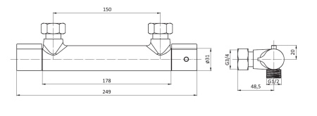 Смеситель-термостат для душа DAMIXA Option (218000000)