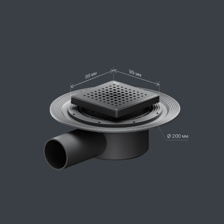 Душевой трап 10x10 см AM.PM MasterFlow (W01BD-P11-010-01BM) черный