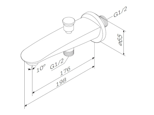 Излив для ванны с переключателем на душ Am.Pm Like (F8070100)