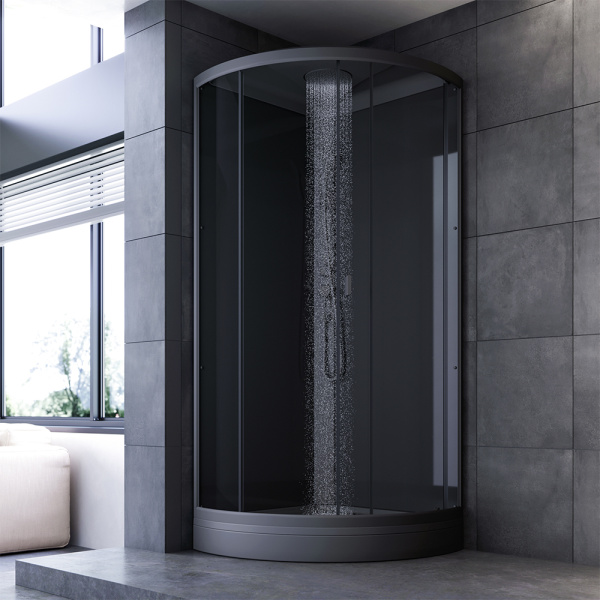 Душевая кабина 90х90 см  Am.Pm Gem (W90C-401-090BT) черная