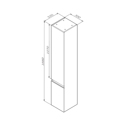 Шкаф-колонна 30 см, подвесной Am.Pm X-Joy (M85ACHR0306BM) черный