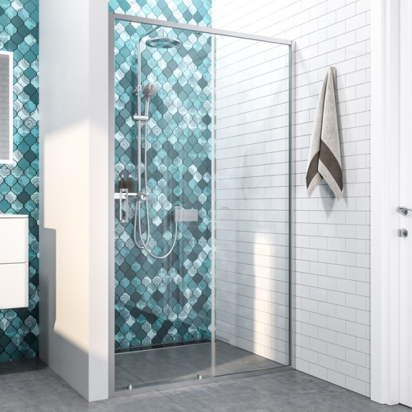 Душевая дверь 120х195, Zodiac, IDDIS (ZOD6CS2i69), глянцевый алюминий