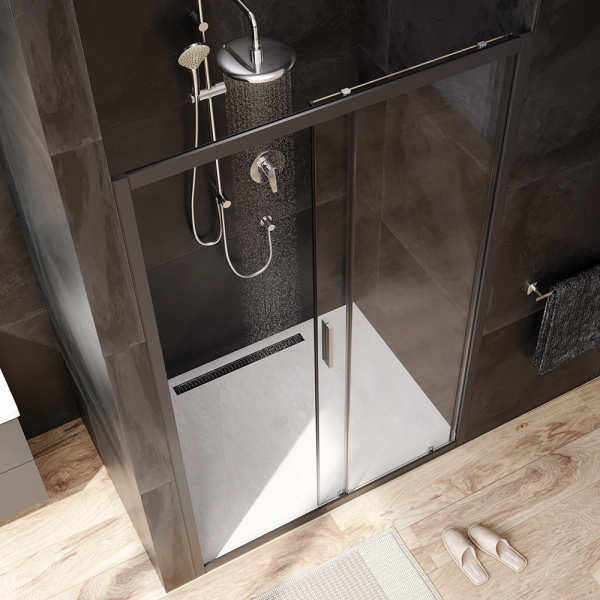 Дверь душевая в нишу, 120x195 см Am.Pm Gem (W90G-120-1-195BT) черная