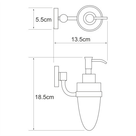 Дозатор для жидкого мыла WasserKRAFT  Rhein (K-6299)