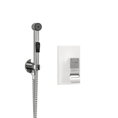 Встраиваемый смеситель для биде с гигиеническим душем WasserKRAFT (A010656WHITE) белый/хром