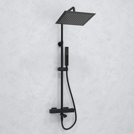 Душевая система для ванны WasserKRAFT (A299.162.218.BM Thermo) с термостатом, черная