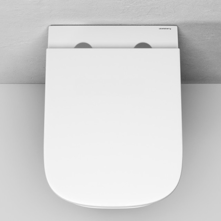 Подвесной безободковый унитаз ABELSBERG Object Ceramic (OBC80901WH) TornadoFlush и ультратонким сиденьем OneClick