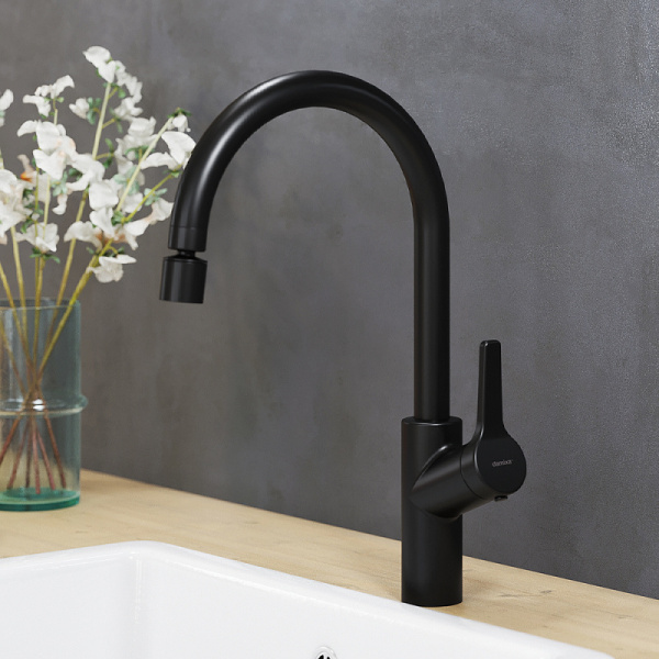 Смеситель для кухни DAMIXA Eclipse (310722300) с поворотным изливом, черный