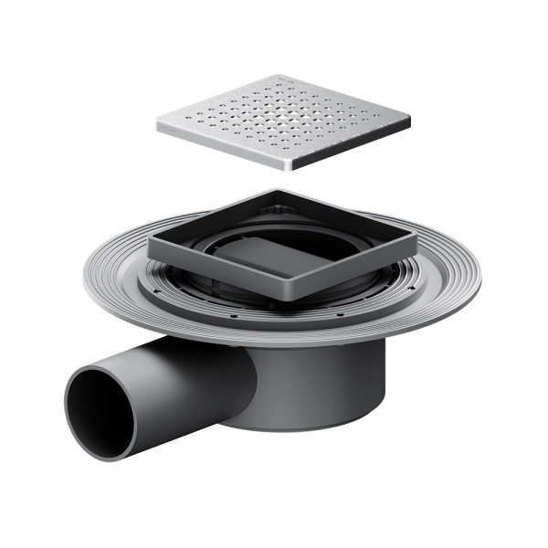 Душевой трап 10x10 см AM.PM MasterFlow (W01BD-P11-010-01SB) сталь матовая