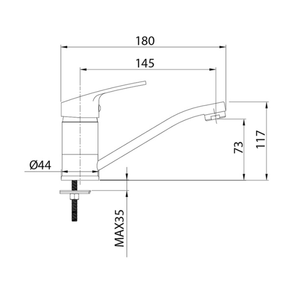 Смеситель для умывальника поворотный Milardo Simp (SIMSBR0M01)