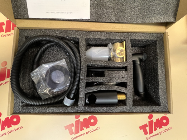 Встраиваемый смеситель для биде Timo Anni (2789/03SM) с гигиеническим душем, черный