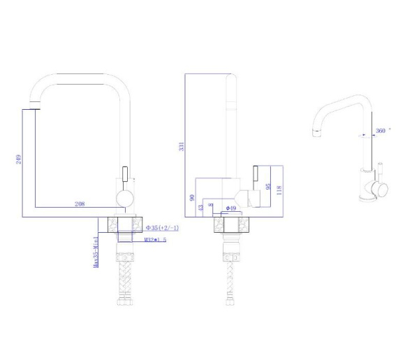 Смеситель для кухни RUSH Melos (SUS1101-23)